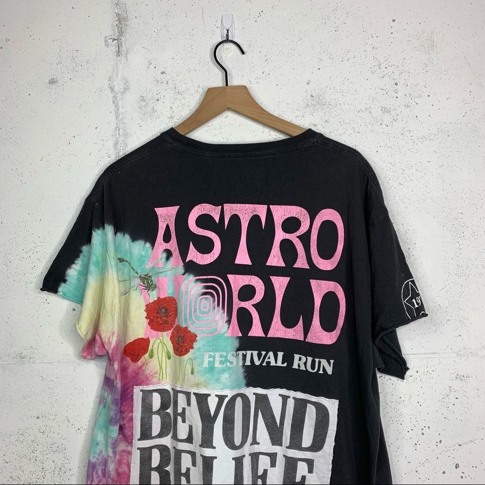 Travis Scott Astroworld Beyond Belief Tie Dye Band Tee Graphic Shirt Size Large - Picture 7 of 11